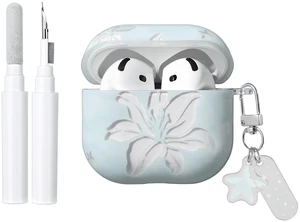 Compatible for AirPods Pro 3 Case Soft TPU with Cleaner Kit Cute Summer Blue Clear Lily Flowers Aesthetic Design Shockproof Keychain Cover for Girls Woman-Blue Clear Lily Compatible for AirPods Pro 3 Case Soft TPU with Cleaner Kit Cute Summer Blue Clear Lily Flowers Aesthetic Design Shockproof Keychain Cover for Girls Woman-Blue Clear Lily