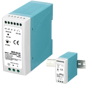1 Pcs 24vdc Power Supply 2.5a 60w Din Rail Switching Converter 100-240VAC Input, MDR Industrial Series, Dual Output Terminals, Compact for Control Cabinets, Stable Voltage Conversion 1 Pcs 24vdc Power Supply 2.5a 60w Din Rail Switching Converter 100-240VAC Input, MDR Industrial Series, Dual Output Terminals, Compact for Control Cabinets, Stable Voltage Conversion