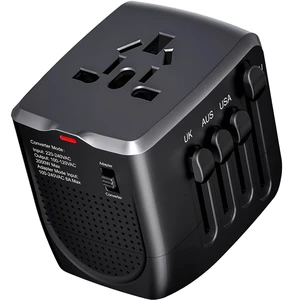 International Travel Adapter Voltage Converter Steps Down 220V to 110V for Cell Phones, Laptops, and Curling Irons, US to UK, Europe, Australia, and More Than 200 Countries(Black) International Travel Adapter Voltage Converter Steps Down 220V to 110V for Cell Phones, Laptops, and Curling Irons, US to UK, Europe, Australia, and More Than 200 Countries(Black)