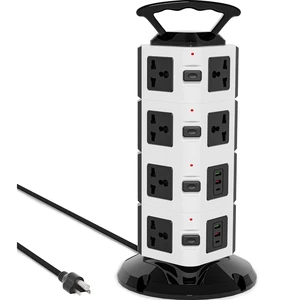 Power Strip Tower with 14 Outlets, 4 USB-A & 2 USB-C Ports, 1875W/15A Heavy Duty Charging Station for Multiple Devices, Plug Tower with 6ft Extension Cord, for Home, Office, Dorm Power Strip Tower with 14 Outlets, 4 USB-A & 2 USB-C Ports, 1875W/15A Heavy Duty Charging Station for Multiple Devices, Plug Tower with 6ft Extension Cord, for Home, Office, Dorm