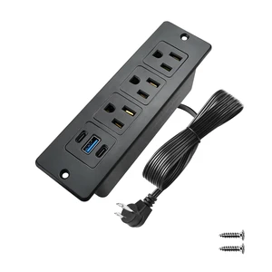 Furniture Recessed Power Strip with USB C 20W & USB A 18W,3 Outlets 3 USB Ports(2 USB C+1 USB A),Flush Mountable Electrical Outlet for Desk Cabinet Nightstand Counter, 6.56ft Flat Plug Cord (Black) Furniture Recessed Power Strip with USB C 20W & USB A 18W,3 Outlets 3 USB Ports(2 USB C+1 USB A),Flush Mountable Electrical Outlet for Desk Cabinet Nightstand Counter, 6.56ft Flat Plug Cord (Black)