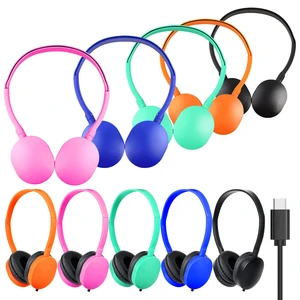 5 Pack USB-C Classroom Headphones Bulk for School, Wired On Ear Kids Headphones USB C for Students Teens Chromebook Laptop Mixed Colors 5 Pack USB-C Classroom Headphones Bulk for School, Wired On Ear Kids Headphones USB C for Students Teens Chromebook Laptop Mixed Colors
