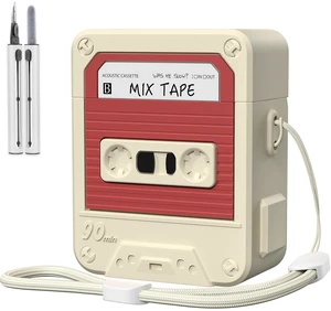 Compatible with AirPods Case Cover with Cleaner Kit, Funny Cassette Tape Design Case for AirPod 1st/2nd Generation, Cute Cartoon Silicone Protective Case for Apple AirPods Compatible with AirPods Case Cover with Cleaner Kit, Funny Cassette Tape Design Case for AirPod 1st/2nd Generation, Cute Cartoon Silicone Protective Case for Apple AirPods