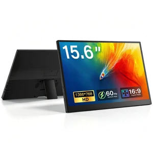 15.6 Inch Portable Second Monitor for Laptop Ultra-Slim, USB-C and HDMI Second Screen with Kickstand, Lightweight External Display for Business Trip, 1366x768 Home Office Monitor 15.6 Inch Portable Second Monitor for Laptop Ultra-Slim, USB-C and HDMI Second Screen with Kickstand, Lightweight External Display for Business Trip, 1366x768 Home Office Monitor