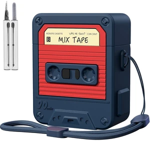 Compatible with AirPods Case Cover with Cleaner Kit, Funny Cassette Tape Design Case for AirPod 1st/2nd Generation, Cute Cartoon Silicone Protective Case for Apple AirPods Compatible with AirPods Case Cover with Cleaner Kit, Funny Cassette Tape Design Case for AirPod 1st/2nd Generation, Cute Cartoon Silicone Protective Case for Apple AirPods