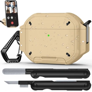 for AirPods Pro 3 Case IP68 Waterproof with Safety Lock & Phone Stand, Rugged Tough Hard Shell Case for AirPods Pro 3rd Gen 2025 Cover with Cleaner & Keychain for Men Women, Poweful Drop Protection for AirPods Pro 3 Case IP68 Waterproof with Safety Lock & Phone Stand, Rugged Tough Hard Shell Case for AirPods Pro 3rd Gen 2025 Cover with Cleaner & Keychain for Men Women, Poweful Drop Protection