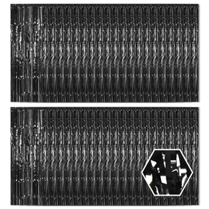40 Pack Black Foil Curtain Backdrop Metallic Tinsel Foil Fringe Curtains Photo Booth Props for Birthday Party Decoration Christmas Holiday Halloween New Year Party Supply 40 Pack Black Foil Curtain Backdrop Metallic Tinsel Foil Fringe Curtains Photo Booth Props for Birthday Party Decoration Christmas Holiday Halloween New Year Party Supply