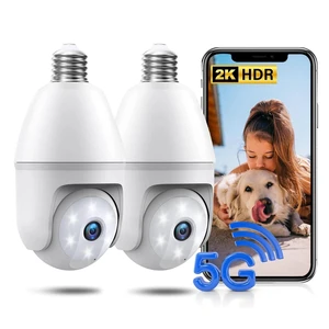 Light Bulb Security Camera 2 Packs, 5G&2.4GHz 2K Security Cameras Wireless Outdoor 360° PTZ Cameras for Home Security with Color Night Vision, 2 Way Talk, AI Human Detection, Screw in Light Socket Light Bulb Security Camera 2 Packs, 5G&2.4GHz 2K Security Cameras Wireless Outdoor 360° PTZ Cameras for Home Security with Color Night Vision, 2 Way Talk, AI Human Detection, Screw in Light Socket