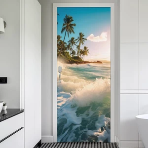 Sea Wave Beach Shore Tree Peel and Stick Door Stickers Vinyl 3D Door Mural Decals Decor Wallpaper Self-Adhesive, Waterproof, Removable Sea Wave Beach Shore Tree Peel and Stick Door Stickers Vinyl 3D Door Mural Decals Decor Wallpaper Self-Adhesive, Waterproof, Removable