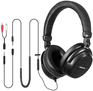Long Cord Headphones for TV and PC with Volume Control and Mic, 21.6FT/6.6M Extended Cable with Clip, RCA & 3.5mm AUX Audio, Fold-Flat Stereo Over Ear Wired TV Headphones, SM-906TV Long Cord Headphones for TV and PC with Volume Control and Mic, 21.6FT/6.6M Extended Cable with Clip, RCA & 3.5mm AUX Audio, Fold-Flat Stereo Over Ear Wired TV Headphones, SM-906TV