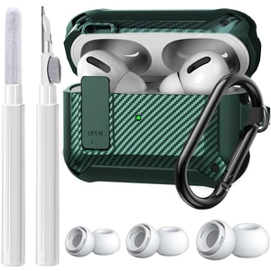 AirPods Pro 2/1 Case Lock with Cleaner Kit & Replacement Ear Tips (S/M/L), Rugged Protective Cover for iPod Pro (2023/2022/2019) with Keychain, Army Green AirPods Pro 2/1 Case Lock with Cleaner Kit & Replacement Ear Tips (S/M/L), Rugged Protective Cover for iPod Pro (2023/2022/2019) with Keychain, Army Green