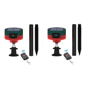 2 Pack Solar Motion Sensor Alarm Outdoor with Upgraded 360°Motion Detector Alarm 129db Loud Siren Flashing Strobe Light Warning Lamp with Remote Control for Yard Home Farm Barn 2 Pack Solar Motion Sensor Alarm Outdoor with Upgraded 360°Motion Detector Alarm 129db Loud Siren Flashing Strobe Light Warning Lamp with Remote Control for Yard Home Farm Barn
