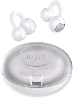 Clip On Earbuds Open Ear Headphones - No Hurt Ears, Wireless 5.4 Earphone with Mic, 40H Playtime, Premium Audio, Charging Case Lighting Effects, for Office, Sports, White - DL3 Clip On Earbuds Open Ear Headphones - No Hurt Ears, Wireless 5.4 Earphone with Mic, 40H Playtime, Premium Audio, Charging Case Lighting Effects, for Office, Sports, White - DL3
