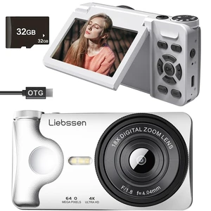 4K Digital Camera 64MP Autofocus 3.0'' 180° Flip Screen Portable for Photo & Vlog Featuring Time Lapse & Slow Motion&20 Filters 32GB 2000mAh for Social Media CreatorBeginner&Childen (White, Camera) 4K Digital Camera 64MP Autofocus 3.0'' 180° Flip Screen Portable for Photo & Vlog Featuring Time Lapse & Slow Motion&20 Filters 32GB 2000mAh for Social Media CreatorBeginner&Childen (White, Camera)