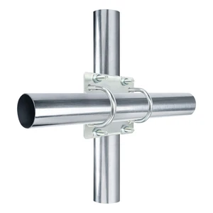 Antenna Mast Clamp Cross-Over Bracket Kit with U Bolts for 1"-2" OD Poles, Heavy Duty Mounting Hardware for MINO Yagi TV Antennas, Security Camera, Weather Station Antenna Mast Clamp Cross-Over Bracket Kit with U Bolts for 1"-2" OD Poles, Heavy Duty Mounting Hardware for MINO Yagi TV Antennas, Security Camera, Weather Station