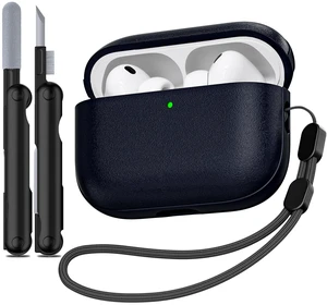for AirPods Pro 3 Case 2025, (Leather Texture) Full-Body Protective Airpods Pro 3rd Generation Case with Lanyard & Cleaning Kit, Wireless Charging Support, Front LED Visible (Blue) for AirPods Pro 3 Case 2025, (Leather Texture) Full-Body Protective Airpods Pro 3rd Generation Case with Lanyard & Cleaning Kit, Wireless Charging Support, Front LED Visible (Blue)