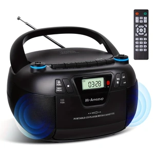 Boombox CD Player Portable Cassette Player with CD MP3 Bluetooth AUX TF/USB AM/FM Radio AC/DC Powered with Remote Control, Headphone Jack, Stereo Sound for Home,Kids,Gift(Black) Boombox CD Player Portable Cassette Player with CD MP3 Bluetooth AUX TF/USB AM/FM Radio AC/DC Powered with Remote Control, Headphone Jack, Stereo Sound for Home,Kids,Gift(Black)