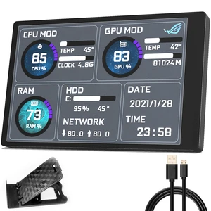 English Version Computer Temp Monitor, ARGB PC Case Display, IPS USB Mini Screen, CPU RAM HDD Data Monitor English Version Computer Temp Monitor, ARGB PC Case Display, IPS USB Mini Screen, CPU RAM HDD Data Monitor