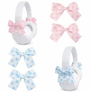 4 Pack Bow Headphone Accessories, Pink Satin Ribbon Bows, Cute Coquette Headphone Attachment for Girls, Y2K Aesthetic Headset Decoration, Gamer Gift for Women Streamers (Blue&Pink) 4 Pack Bow Headphone Accessories, Pink Satin Ribbon Bows, Cute Coquette Headphone Attachment for Girls, Y2K Aesthetic Headset Decoration, Gamer Gift for Women Streamers (Blue&Pink)