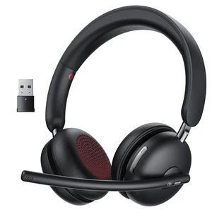 Wireless Headset with Mic for Work, Bluetooth 5.3 Headphones with Noise Cancelling, USB Dongle, Mute Button, 65H Battery, Wireless Headset for PC, Laptop, Call Center & Online Meetings Wireless Headset with Mic for Work, Bluetooth 5.3 Headphones with Noise Cancelling, USB Dongle, Mute Button, 65H Battery, Wireless Headset for PC, Laptop, Call Center & Online Meetings