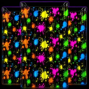 3 Pack Neon Foil Curtains for Glow in The Dark Party Supplies UV Blacklight Reactive Tinsel Backdrop for Neon Halloween, Birthday, 80s 90s Disco Party Decorations, 3.3 x 6.6 Ft 3 Pack Neon Foil Curtains for Glow in The Dark Party Supplies UV Blacklight Reactive Tinsel Backdrop for Neon Halloween, Birthday, 80s 90s Disco Party Decorations, 3.3 x 6.6 Ft