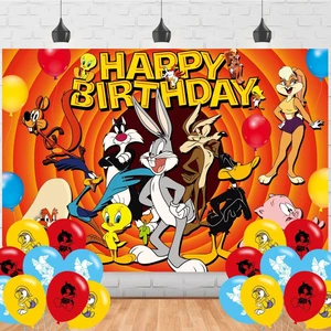 Tunes of Looney Birthday Backdrop,Tunes of Looney Poster for Baby Bugs Bunny Theme Party Decorations Birthday Supplies Background Studio Shoot Photo Props Tunes of Looney Birthday Backdrop,Tunes of Looney Poster for Baby Bugs Bunny Theme Party Decorations Birthday Supplies Background Studio Shoot Photo Props