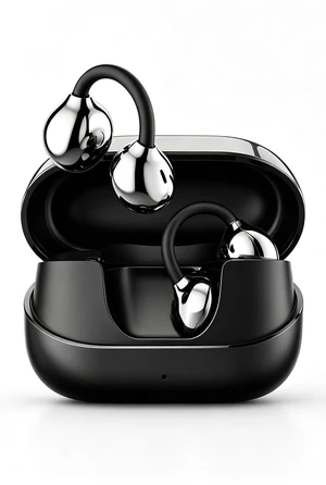 Clip-on Earbuds,Open Ear Earbuds Wireless Bluetooth 6.0, Lightweight Open Ear Headphones with C-Shaped Bridge,Slim Hook,50H Battery,Waterproof,for Glasses Wearers &Sports & Travel (Black) Clip-on Earbuds,Open Ear Earbuds Wireless Bluetooth 6.0, Lightweight Open Ear Headphones with C-Shaped Bridge,Slim Hook,50H Battery,Waterproof,for Glasses Wearers &Sports & Travel (Black)