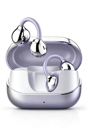 Clip-on Earbuds,Open Ear Earbuds Wireless Bluetooth 6.0, Lightweight Open Ear Headphones with C-Shaped Bridge,Slim Hook,50H Battery,Waterproof,for Glasses Wearers &Sports & Travel (Purple) Clip-on Earbuds,Open Ear Earbuds Wireless Bluetooth 6.0, Lightweight Open Ear Headphones with C-Shaped Bridge,Slim Hook,50H Battery,Waterproof,for Glasses Wearers &Sports & Travel (Purple)