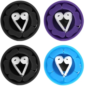 Wired Earbud Case 4 Pack Earphone Headphone Cord Organizer Earbuds Wrap Soft Silicone Magnetic Holder Storage Tangle Free Cable Winder(2Black/Blue/Purple) Wired Earbud Case 4 Pack Earphone Headphone Cord Organizer Earbuds Wrap Soft Silicone Magnetic Holder Storage Tangle Free Cable Winder(2Black/Blue/Purple)