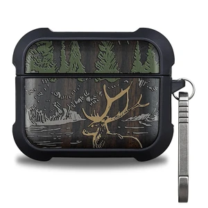 Black Solid Wood for AirPods Pro 3 Case (2025), Mountain Majesty AirPods Pro Case 3rd Generation, Titanium metal Quick Released Keychain, Compatible with Wireless Charging, Hand-Drawn Style Black Solid Wood for AirPods Pro 3 Case (2025), Mountain Majesty AirPods Pro Case 3rd Generation, Titanium metal Quick Released Keychain, Compatible with Wireless Charging, Hand-Drawn Style
