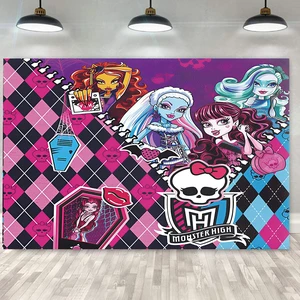 5x3 Ft Monster Themed Birthday Decoration Background, Devil high School Party Supplies Decoration Banner for Photography Background, Boy and Girl Children's Birthday Party Decoration (C Style) 5x3 Ft Monster Themed Birthday Decoration Background, Devil high School Party Supplies Decoration Banner for Photography Background, Boy and Girl Children's Birthday Party Decoration (C Style)