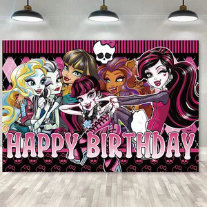 5x3 Ft Monster Themed Birthday Decoration Background, Devil high School Party Supplies Decoration Banner for Photography Background, Boy and Girl Children's Birthday Party Decoration (A Style) 5x3 Ft Monster Themed Birthday Decoration Background, Devil high School Party Supplies Decoration Banner for Photography Background, Boy and Girl Children's Birthday Party Decoration (A Style)