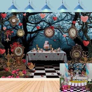Wonderland Enchanted Forest Backdrop Rose Floral Pocket Watch Cake Table Checkerboard Tea Party Photography Background Kids Adult Birthday Baby Shower Halloween Party Decor Banner Photo Props (8x6FT) Wonderland Enchanted Forest Backdrop Rose Floral Pocket Watch Cake Table Checkerboard Tea Party Photography Background Kids Adult Birthday Baby Shower Halloween Party Decor Banner Photo Props (8x6FT)