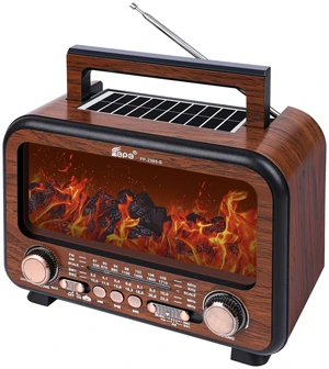Retro Portable Radio AM FM SW Shortwave Radio with Bluetooth Speaker,Flame Atmosphere Lamp Battery Operated,SUB Charging, TF Card (Wood Tone) Retro Portable Radio AM FM SW Shortwave Radio with Bluetooth Speaker,Flame Atmosphere Lamp Battery Operated,SUB Charging, TF Card (Wood Tone)