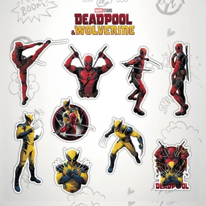 Marvel Deadpool & Wolverine Deadpool - Set of 9 Vinyl Car Stickers for Window Truck Bumper Water Bottle Laptop Skateboard Marvel Licensed Marvel Deadpool & Wolverine Deadpool - Set of 9 Vinyl Car Stickers for Window Truck Bumper Water Bottle Laptop Skateboard Marvel Licensed