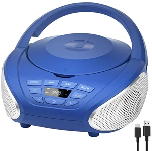 CD Player Portable Boombox Radio CD Players with Dual Speakers (Blue) CD Player Portable Boombox Radio CD Players with Dual Speakers (Blue)
