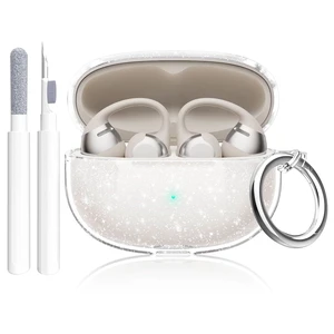 for SHOKZ Open Dots One & Open Dots 2 Case Clear Glitter,Sparkle Bling for SHOKZ Open Dots One&2 Case Cover,Shockproof Soft TPU Skin for SHOKZ Earbuds with Carabiner&Cleaning Pen-Clear for SHOKZ Open Dots One & Open Dots 2 Case Clear Glitter,Sparkle Bling for SHOKZ Open Dots One&2 Case Cover,Shockproof Soft TPU Skin for SHOKZ Earbuds with Carabiner&Cleaning Pen-Clear