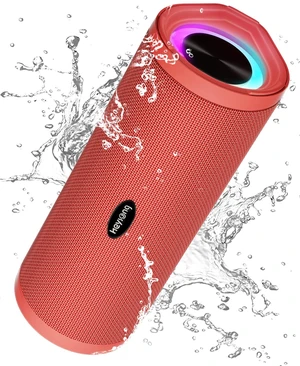 Portable Bluetooth Speaker, Waterproof Wireless Shower Speakers with Good Bass, IPX7 Floating, 5000mAh, TF Card, Loud Sound for Beach, Pool, Kayak Accessories, Gifts for Women-Papaver red Portable Bluetooth Speaker, Waterproof Wireless Shower Speakers with Good Bass, IPX7 Floating, 5000mAh, TF Card, Loud Sound for Beach, Pool, Kayak Accessories, Gifts for Women-Papaver red