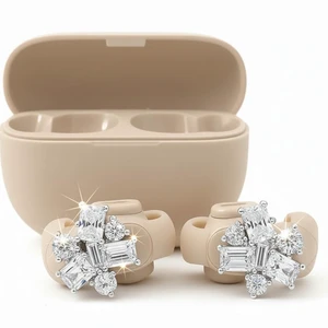 Clip on Earbuds Open Ear Accessories for Bose Ultra Open Earbuds Lightweight Clip-On Decor for Wireless Earbuds (Headphones not Included) (Square Diamond (Silver)) Clip on Earbuds Open Ear Accessories for Bose Ultra Open Earbuds Lightweight Clip-On Decor for Wireless Earbuds (Headphones not Included) (Square Diamond (Silver))
