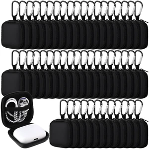 60 Pack Square Earbud Case Pouch Bulk with Clip, Black Portable Lightweight Square Storage Pouch with Clip, Perfect for Memory Cards, Camera Chips, Small Electronic Accessories 60 Pack Square Earbud Case Pouch Bulk with Clip, Black Portable Lightweight Square Storage Pouch with Clip, Perfect for Memory Cards, Camera Chips, Small Electronic Accessories