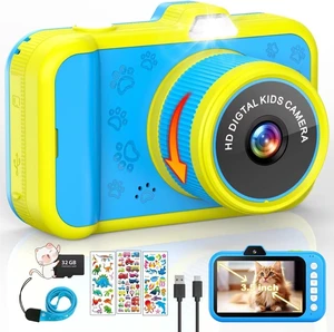 Kids Camera, 1080P 48MP Front Selfie Toddler Camera, 3.5 inch Big Screen Toy Camera, 10X Zoom in Chritmas Birthday Gift Cameras for Kids Boys Girl Age 2 3 4 5 6 7 8 9 10 11 12, Blue Kids Camera, 1080P 48MP Front Selfie Toddler Camera, 3.5 inch Big Screen Toy Camera, 10X Zoom in Chritmas Birthday Gift Cameras for Kids Boys Girl Age 2 3 4 5 6 7 8 9 10 11 12, Blue