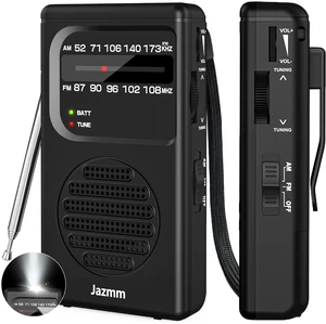 Portable Radio AM FM, AA Battery Operated with 3W Large Speaker Transistor radios with Best Reception,Pocket with Back Clip,Flashlight,3.5mm Earphone Jack,Tuning Light,Gift for Elder Portable Radio AM FM, AA Battery Operated with 3W Large Speaker Transistor radios with Best Reception,Pocket with Back Clip,Flashlight,3.5mm Earphone Jack,Tuning Light,Gift for Elder
