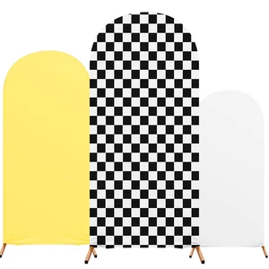 3 Happy Arch Cover, White, Yellow, Black-White, Simple Style Fitted Stretch Spandex Backdrop, One Happy Dude Theme for Birthday, 4ft 5ft 6ft Frames, Kids Party Sport Event 3 Happy Arch Cover, White, Yellow, Black-White, Simple Style Fitted Stretch Spandex Backdrop, One Happy Dude Theme for Birthday, 4ft 5ft 6ft Frames, Kids Party Sport Event