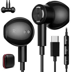 Magnetic USB-C Wired Earbuds HiFi Stereo Headphones with Mic Black Type-C Earbuds with Control Button for iPhone Duo 18 Pro Max 17 16 Samsung S26 FE OnePlus 15 Wired Earphones for Call Workout Magnetic USB-C Wired Earbuds HiFi Stereo Headphones with Mic Black Type-C Earbuds with Control Button for iPhone Duo 18 Pro Max 17 16 Samsung S26 FE OnePlus 15 Wired Earphones for Call Workout