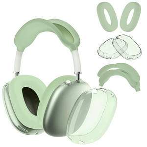4 in 1 Case Cover for AirPods Max 2/1 (Green) Headband/Ear Cups/Ear Pads Cover, All-Round Protection Soft Silicone and Clear TPU Headphone Case for AirPods Max 2 4 in 1 Case Cover for AirPods Max 2/1 (Green) Headband/Ear Cups/Ear Pads Cover, All-Round Protection Soft Silicone and Clear TPU Headphone Case for AirPods Max 2