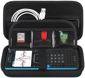 Calculator Case for Texas Instruments TI-Nspire CX II CAS/CX II/CX CAS/CX Color Graphing Calculator and More - Extra Mesh Pocket for USB Cables and Other Accessories, Black+Black Calculator Case for Texas Instruments TI-Nspire CX II CAS/CX II/CX CAS/CX Color Graphing Calculator and More - Extra Mesh Pocket for USB Cables and Other Accessories, Black+Black