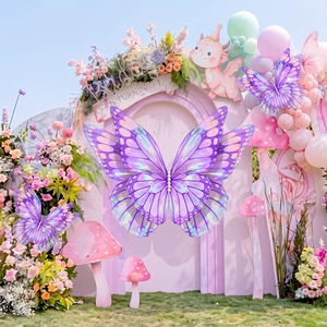 3 Pcs 60" 20" Giant Butterfly Party Decoration Mariposas Grandes para Decoration 3D Tulle Butterflies Decor for Birthday Wedding Baby Shower Fairy Garden Party(Purple Gold) 3 Pcs 60" 20" Giant Butterfly Party Decoration Mariposas Grandes para Decoration 3D Tulle Butterflies Decor for Birthday Wedding Baby Shower Fairy Garden Party(Purple Gold)
