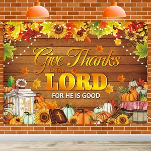 Give Thanks to The Lord Banner Backdrop 8x6FT Christian Thanksgiving Decorations Photography Background Autumn Maple Leaves Pumpkins Religious Thanksgiving Harvest Party Supplies Wall Decor Give Thanks to The Lord Banner Backdrop 8x6FT Christian Thanksgiving Decorations Photography Background Autumn Maple Leaves Pumpkins Religious Thanksgiving Harvest Party Supplies Wall Decor