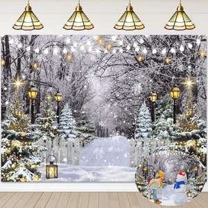 Winter Wonderland Photography Backdrop 8x6FT Winter Snowflake Christmas Tree Forest Scene Background Snowy Xmas Party Decorations Supplies Photo Props Winter Wonderland Photography Backdrop 8x6FT Winter Snowflake Christmas Tree Forest Scene Background Snowy Xmas Party Decorations Supplies Photo Props
