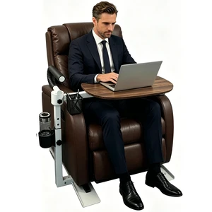 Adjustable Swivel Tray Table for Recliner, 360° Rotating TV Tray Table Support Handle, Built-in Cup Holder & Metal Pen Holder, Height Adjustable Overbed Side Table for Seniors, Sofa, Eating, Working Adjustable Swivel Tray Table for Recliner, 360° Rotating TV Tray Table Support Handle, Built-in Cup Holder & Metal Pen Holder, Height Adjustable Overbed Side Table for Seniors, Sofa, Eating, Working